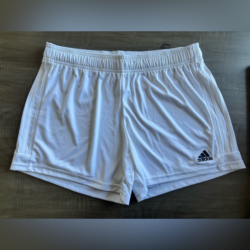 Adidas White Athletic Shorts Lightweight Performance, Large